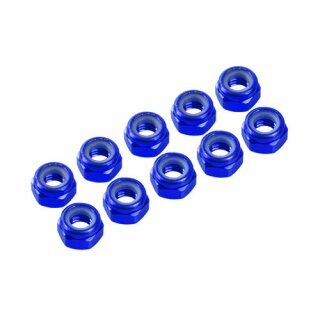 4 MM. ALU.. NYLON NUT BLUE (10 PCS)