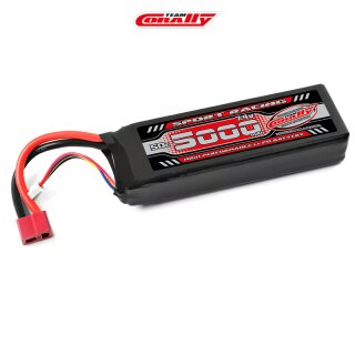 Team Corally - Power Racing 50C - 5000MAH - 2S - 7,4V - T-Plug - Semi-Soft Case